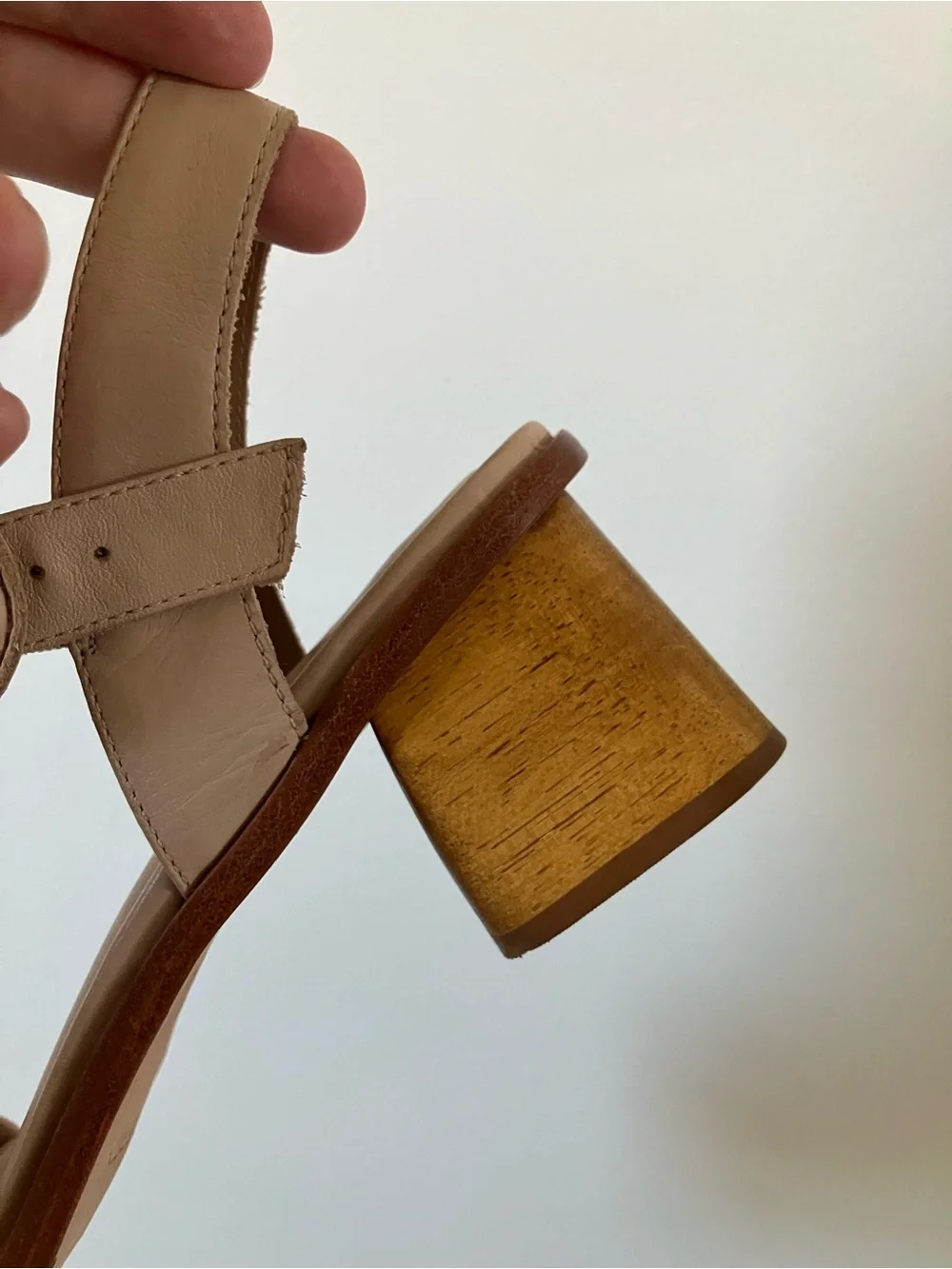Bernardo Leather Braided Square Toe Wood Block Heel Sandals Ankle Strap Nude 11